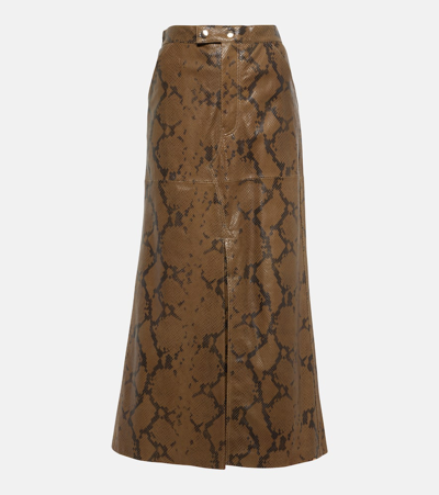 Dorothee Schumacher Snakeskin-effect Leather Long Skirt In Neutrals