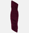 Norma Kamali Diana Ruched Jersey Midi Dress In Plum