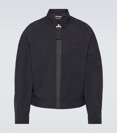 Jacquemus Le Blouson Linu Cotton-blend Blouson Jacket In Black