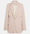 Victoria Beckham Asymmetric Wool-blend Blazer In Pink
