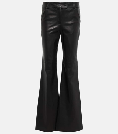 Dorothee Schumacher Sleek Statement Leather Straight Trousers In Black