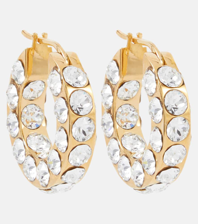 Amina Muaddi Jah Crystal-embellished Hoop Earrings In Gold