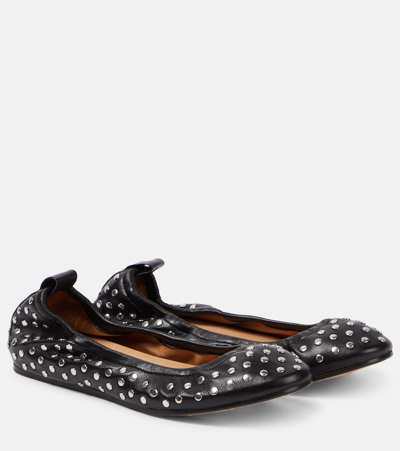 Isabel Marant Belna Studded Leather Ballerina Flats In Schwarz