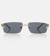 Cartier Panthère De  Rectangular Sunglasses In Blue