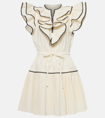 Ulla Johnson Athene Ruffled Poplin Minidress In Neutrals