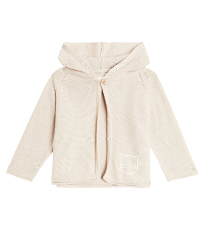 Il Gufo Baby Cotton Cardigan In Beige