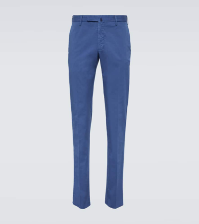 Incotex Cotton-blend Slim Pants In Blue