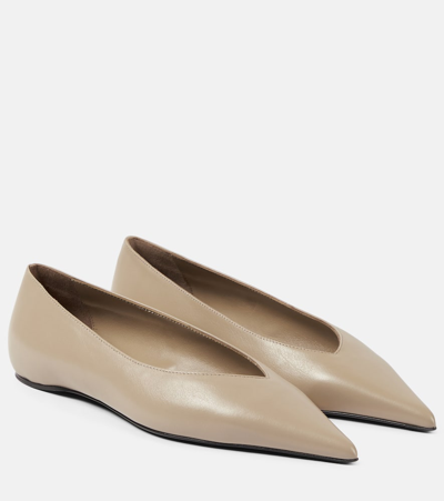 Totême The Asymmetric Ballerina Shoes In Clay