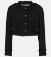 Dolce & Gabbana Cropped Wool-blend Tweed Jacket In Black