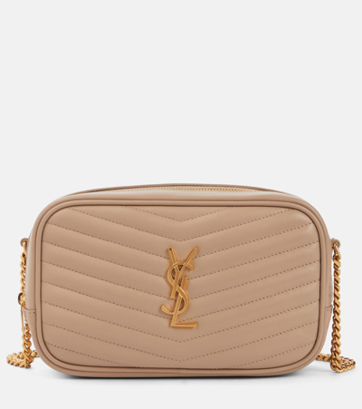 Saint Laurent Quilted Lou Camera Bag In Dark Beige