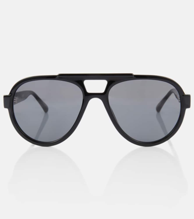 Attico X Linda Farrow Jurgen Aviator Sunglasses In Black