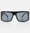 Attico X Linda Farrow Andre Rectangular Sunglasses In Black