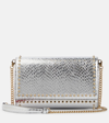 Christian Louboutin Paloma Leather Clutch Bag In Silver