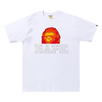 Pre-owned Bape Polygon Ape Head Tee 'white'