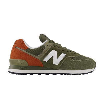 Pre-owned New Balance 574 'brown Orange' In Green