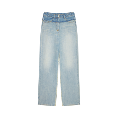 Pre-owned Givenchy Oversized Mixed Denim Jeans 'pale Blue'
