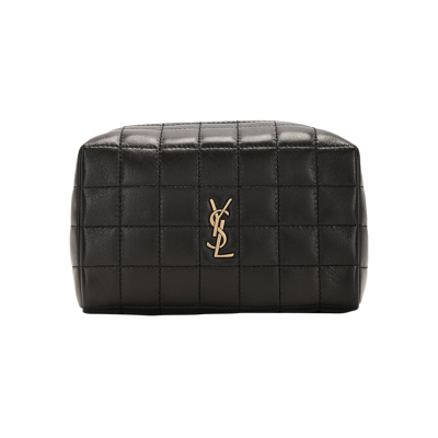 Pre-owned Saint Laurent Logo Pouch 'black'