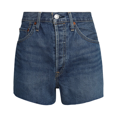 Pre-owned Re/done 50s Cutoff Shorts 'bay Fade' In Blue