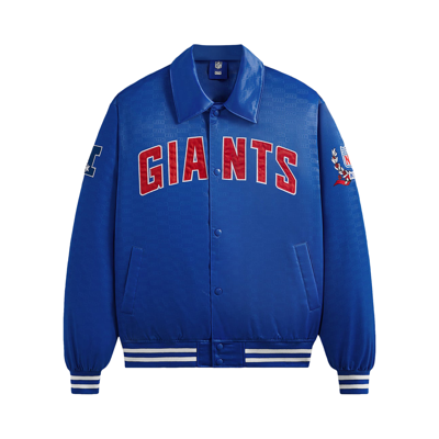 Pre-owned Kith For The Nfl: Giants Satin Bomber Jacket 'current' In Blue