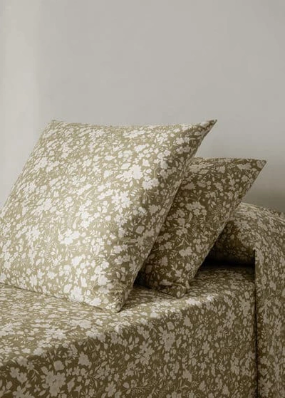 Mango Home Multi-flower Cotton Pillowcase 45x110cm Green