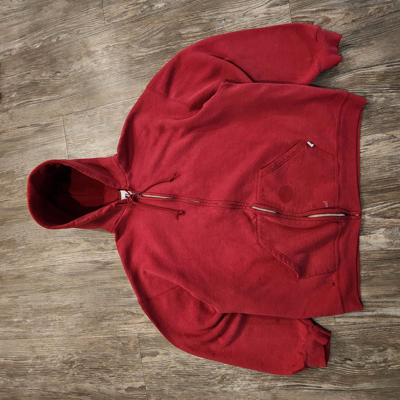Pre-owned Russell Athletic X Unsound Rags Vintage 90's Russell Zip Up Hoodie Boxy Heavyweight Y2k In Red