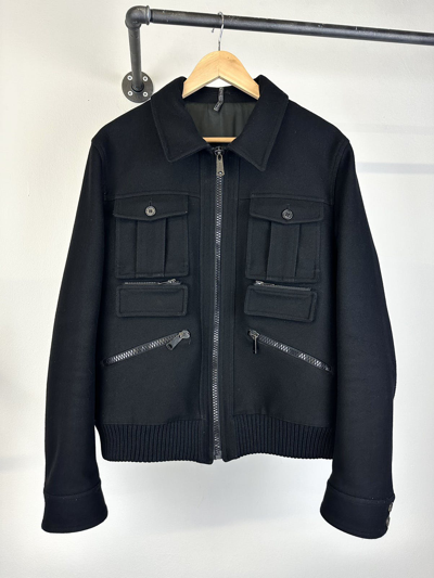 Pre-owned Dior X Hedi Slimane Aw06 Dior Hedi Slimane Military Bomber Cargo Pockets Jacket In Black