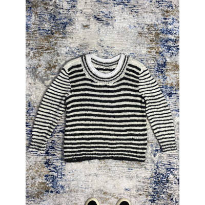 Pre-owned Vintage Black White Sweater Striped