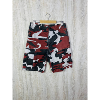 Pre-owned Made In Usa X Military Tactical Military Red Cargo Camo Shorts Us Army