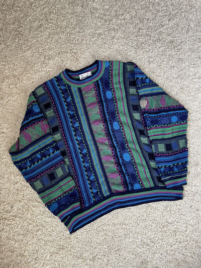 Pre-owned Carlo Colucci X Coogi Carlo Colluci Vintage Knit Sweater 90's Coogi Style In Multicolor