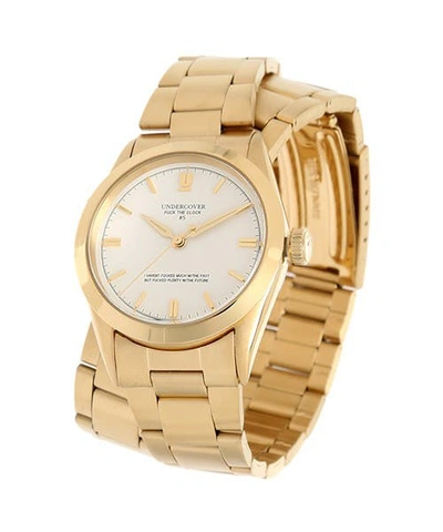 Pre-owned Undercover Fuck The Clock Double Wrap Watch In Gold