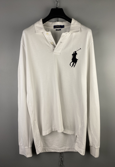 Pre-owned Polo Ralph Lauren X Ralph Lauren Rugby Polo Ralph Laurent Rugby Long Sleeve Polo Shirt In White