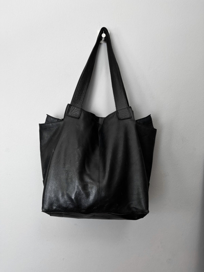 Pre-owned Yohji Yamamoto +noir Leather Shoulder Bag In Black