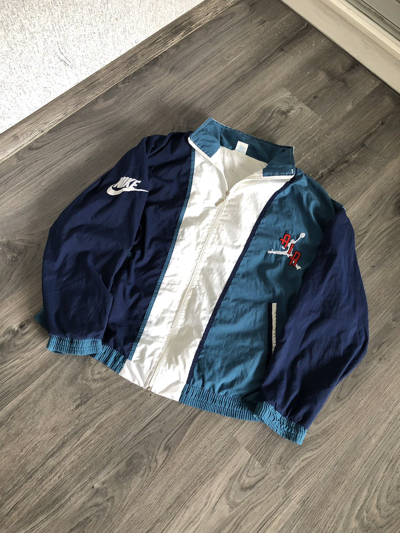 Pre-owned Archival Clothing X Nike 80's Nike Jordan Nylon Track Sweatshirt Sport Jacket In White