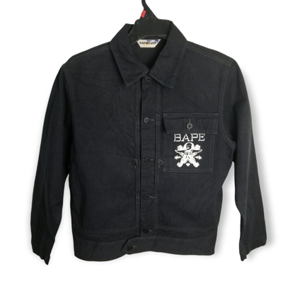 Pre-owned Bape X Nigo Vintage A Bathing Ape Classics Bape Denim Jacket In Dark Blue