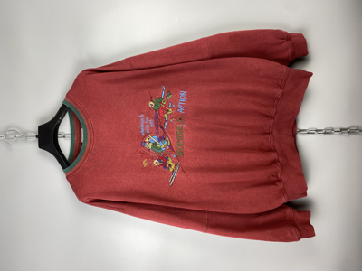 Pre-owned Carlo Colucci X Cartoon Network Carlo Colucci Embroidered Sweatshirt Jumper In Burgundy