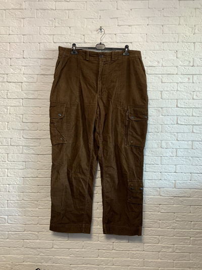 Pre-owned Polo Ralph Lauren X Vintage Corduroy Cargo Pants Polo Ralph Laurent In Brown
