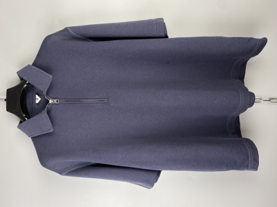 Pre-owned Arket Oversize Half Zip Short Sleeve Polo Shirt In Navy