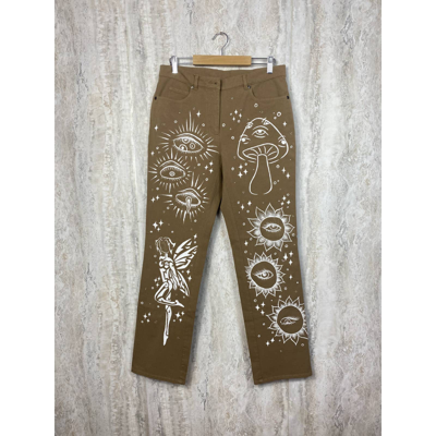 Pre-owned Custom X Vintage Custom Vintage Hand Painted Pants In Brown