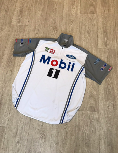 Pre-owned Ford X Racing Vintage Stewart-haas Racing Large Mobil1 Ford Shirt Nascar In White