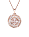 Genevive 18k Rose Gold Plated Cz Pendant
