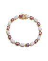 Genevive 14k Plated Cz Tennis Bracelet