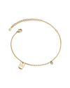 Genevive 14k Plated Cz Ankle Bracelet
