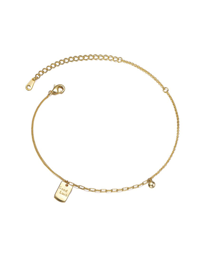 GENEVIVE GENEVIVE 14K PLATED CZ ANKLE BRACELET