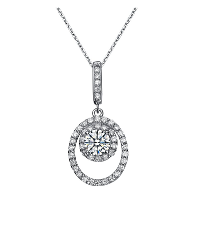 Genevive Silver Cz Pendant In Metallic