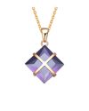 Genevive 14k Plated Cz Pendant