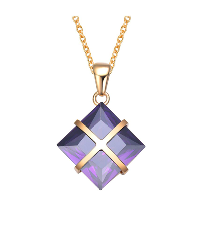 GENEVIVE GENEVIVE 14K PLATED CZ PENDANT