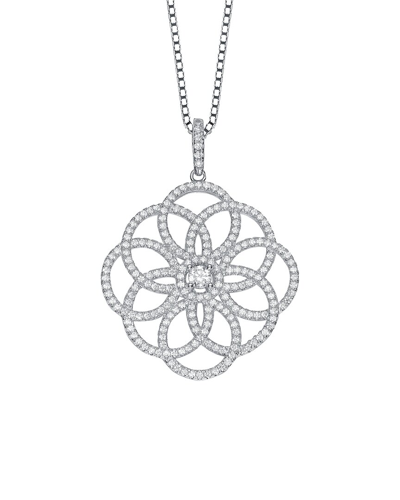 Genevive Silver Cz Pendant In White