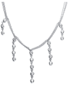 Genevive Silver Cz Statement Necklace