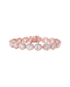 GENEVIVE GENEVIVE 18K ROSE GOLD PLATED CZ TENNIS BRACELET