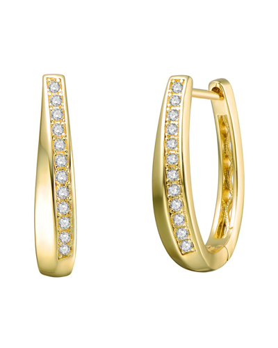 Rachel Glauber 14k Plated Cz Hoops In Gold